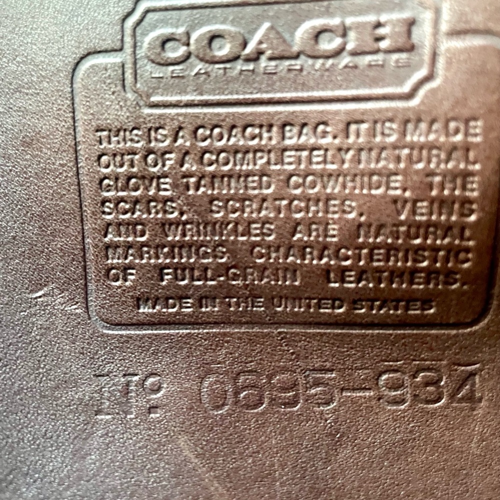 Coach Embassy BriefcasePre 94 One sided Tag #0695-934 measures: 10.5 H & 17 in L - Picture 3 of 16